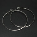 Exaggerated Big Circle Female Gold Sier Earrings - Silver Twill 50mm MegaBDM