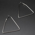 Exaggerated Big Circle Female Gold Sier Earrings - Silver Triangle 50mm MegaBDM