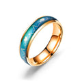 Men's Titanium Steel Ecg Couple Stainless Temperature Change Ring - Rose Gold / No. 8 MegaBDM