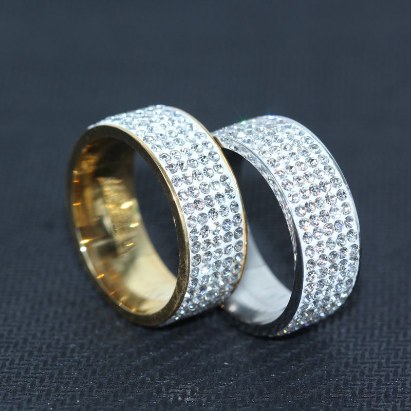 Men's Diamond Street Titanium Steel Trendy Hip Hop Cool Ring - Gold / No. 6 MegaBDM