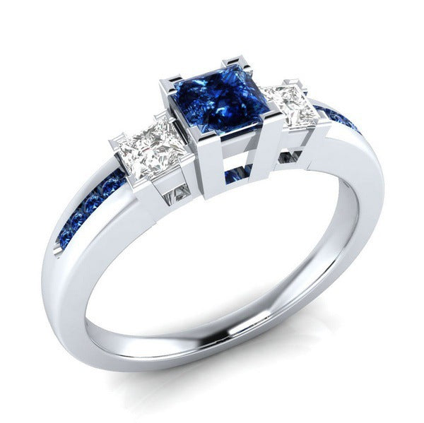 Graceful Blue Topaz Creative Engagement Sier Rings - Pink / No. 8 MegaBDM