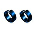 Men's Titanium Steel Korean Classic Simple Ear Clip Rings - 4mm Blue Pair MegaBDM