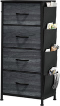 YITAHOME Chest of Drawer with 5 Drawers for Bedroom Fabric Dresser Storage Drawers With Handles Metal Frame for Living Room, Hallway,Black wood grain MegaBDM