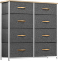 YITAHOME Chest of Drawers with 8 Drawers, Fabric Drawers Cabinet with Easy Pull Handle,Sturdy Steel Frame,Storage Drawers for Bedroom, Closet, Clothes,Grey MegaBDM