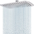 12 x 8 in All-Metal Rain Shower Head | Rectangular full-body coverage, anti-clog silicone nozzles, durable construction, universal fitting, chrome MegaBDM