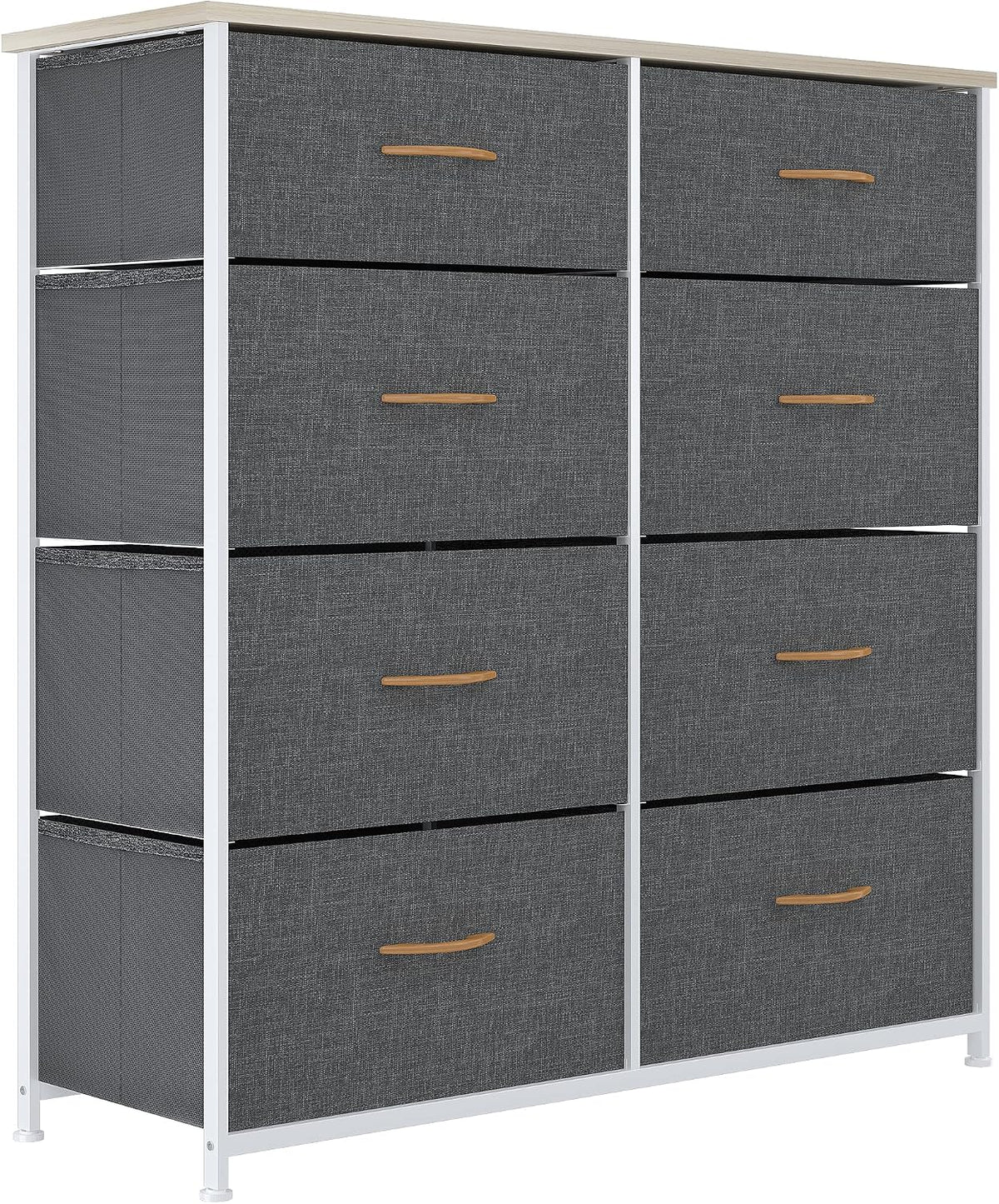 YITAHOME Chest of Drawers, Cationic Fabric 8-Drawer Storage Organizer Unit for Bedroom Living Room Closet, Sturdy Steel Frame, Easy Pull Fabric Bins & Wooden Top, Fabric Dresser MegaBDM