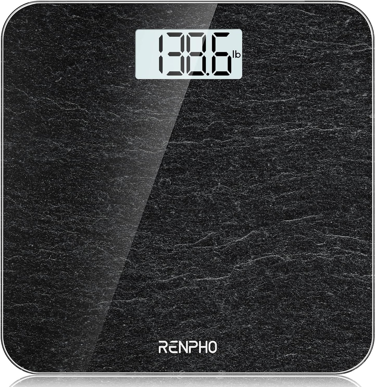 RENPHO Digital Bathroom Scales for Body Weight, Weighing Scale Electronic Bath Scales with High Precision Sensors Accurate Weight Machine for People, LED Display, Step-On (ST/LB/KG), Marble, Core 1S MegaBDM