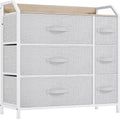 YITAHOME Chest of Drawer with 6 Drawers for Bedroom Fabric Dresser Storage Drawers With Handles Metal Frame for Living Room, Hallway,Light Gray MegaBDM