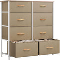 YITAHOME Dresser for Bedroom with 8 Drawers, Storage Drawer Organizer Unit, Chest of Drawers for Bedroom Living Room Closet, Sturdy Steel Frame, Wood Board, Fabric Drawers(Khaki) MegaBDM