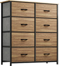 YITAHOME Chest of Drawers,Storage Organizer,Dresser for Bedroom with 8 Drawers,Fabric Drawers with Wood Top and Large Storage Space,Wood grain MegaBDM