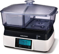 Morphy Richards Intellisteam Compact Food Steamer, 6L, Synchronised Steaming, Digital Display, Memory System, White & Black, 48775 MegaBDM