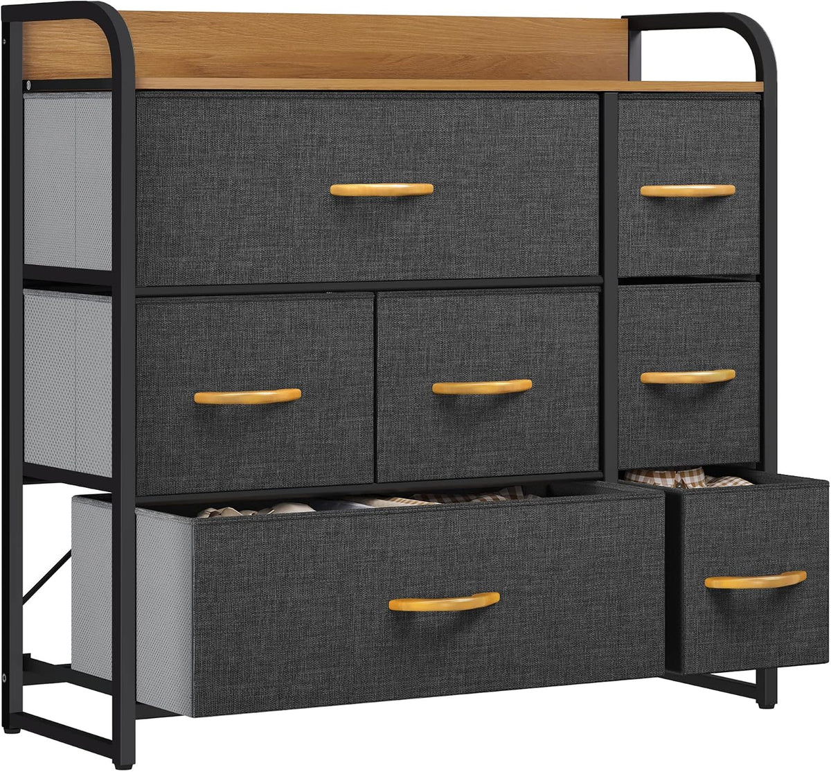 YITAHOME Chest of Drawers, 7-Drawer Storage Organizer Unit for Bedroom Living Room Closet, Sturdy Steel Frame, Easy Pull Fabric Bins & Wooden Top, Fabric Dresser MegaBDM