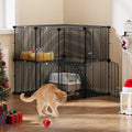 YITAHOME 2-Tier DIY Cat Enclosure - Indoor Playpen With Metal Wire Dense, Pet Cage for 1-2 Cats, Ferrets, Rabbits, Small Animals - Black, 71x71x71cm MegaBDM
