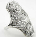 Exaggerated Inlaid Topaz Zircon Hollow Jeweled Ring - White diamond / No. 7 MegaBDM
