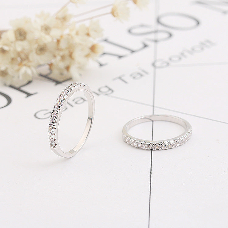 Women's Diamond Micro Setting Fashion Simple Zircon Rings MegaBDM