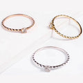 Style Minimalist Single Zirconium Diamond Basic Rose Gold Plated Ring - White gold color / Port Code 17# MegaBDM