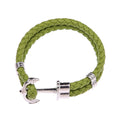 Men's Creative Fashion Boat Anchor Leather Cord Couple Bracelets - Green Report K Buckle MegaBDM