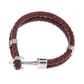 Men's Creative Fashion Boat Anchor Leather Cord Couple Bracelets - Red Coffee White K Buckle MegaBDM