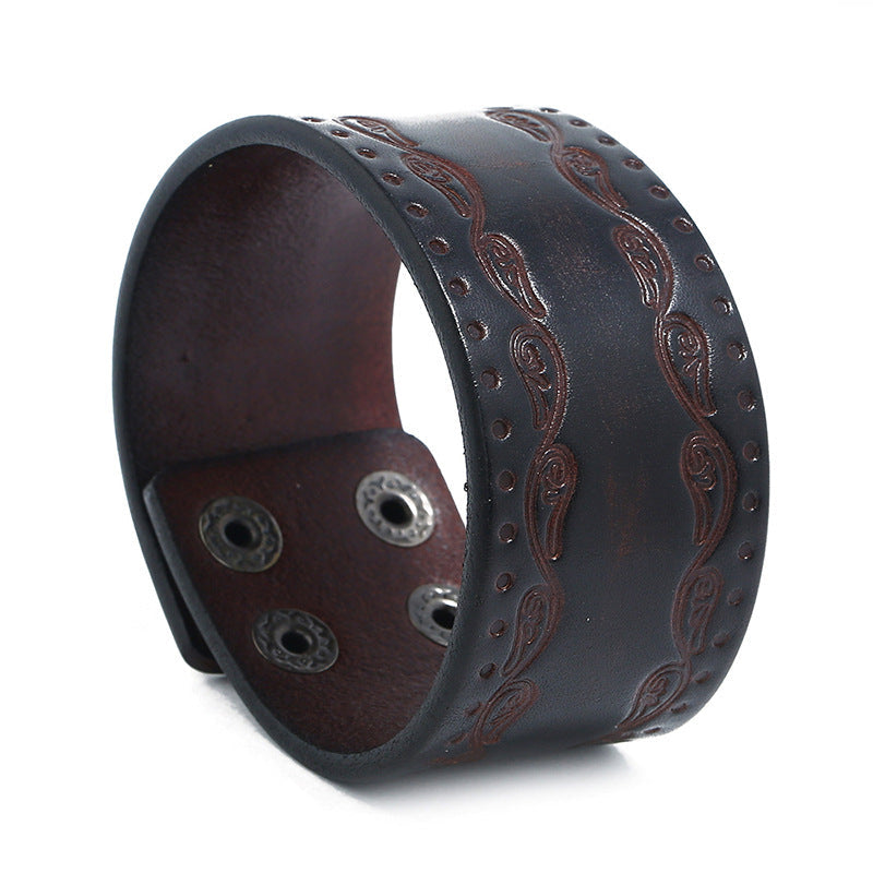 Punk Retro Cattle Leather Versatile Simple Bracelet MegaBDM