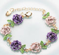 Rose Vintage Alloy Ethnic Style Exaggerated Bracelets - Purple MegaBDM