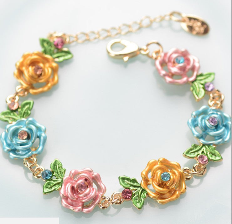 Rose Vintage Alloy Ethnic Style Exaggerated Bracelets - Color MegaBDM