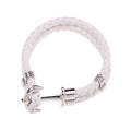 Men's Creative Fashion Boat Anchor Leather Cord Couple Bracelets - White White K Buckle MegaBDM