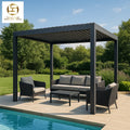 Screened Pergola Pergolas jardin Pergola Aluminium 6x4 Motorized Louvered Pergola Pergola Aluminio Bioclimatic Pergola Motorized