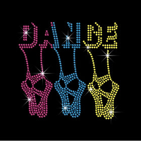 Customized Custom Rhinestone Logo Dance Iron on Rhinestone Glitter Transfer Motif