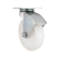 3 Inch Swivel Castor Wheel Top Plate Mounting White PP Wheel Versatile Hospital School Bathroom Warehouse Gym Living Room Dining
