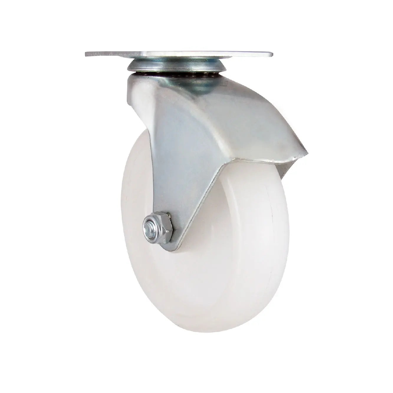 3 Inch Swivel Castor Wheel Top Plate Mounting White PP Wheel Versatile Hospital School Bathroom Warehouse Gym Living Room Dining