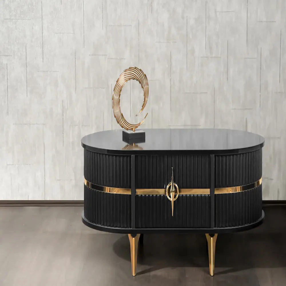 Dosin Modern Wooden Coffee Table for Dining/Living Room-Adjustable Design Luxury Style Beige & Black Home Furniture