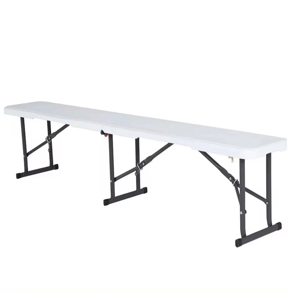 6 FT Modern HDPE Folding Bench Portable Foldable Outdoor Dining Seat for Hotel & Park Use