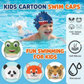 Custom Kids Cartoon Swim Caps Silicone Waterproof Animal Swimming Cap for Children Toddlers Schools Clubs OEM