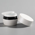 Customizable Cosmetic Facewash Lotion Skincare Packaging Box Double Wall Acrylic Cream Jar Plastic Cap PP Base for Skin Care