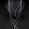 Middle East Style Long Chain Jewelry Multi Layer Long Sweater Chain Emerald Green Zirconia Pendant Necklace
