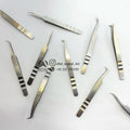 Professional Silver 45/65/75/90 Degree Angle Eyelash Extension Tweezers Beauty Tools with Private Label Sustainable Steel ASI