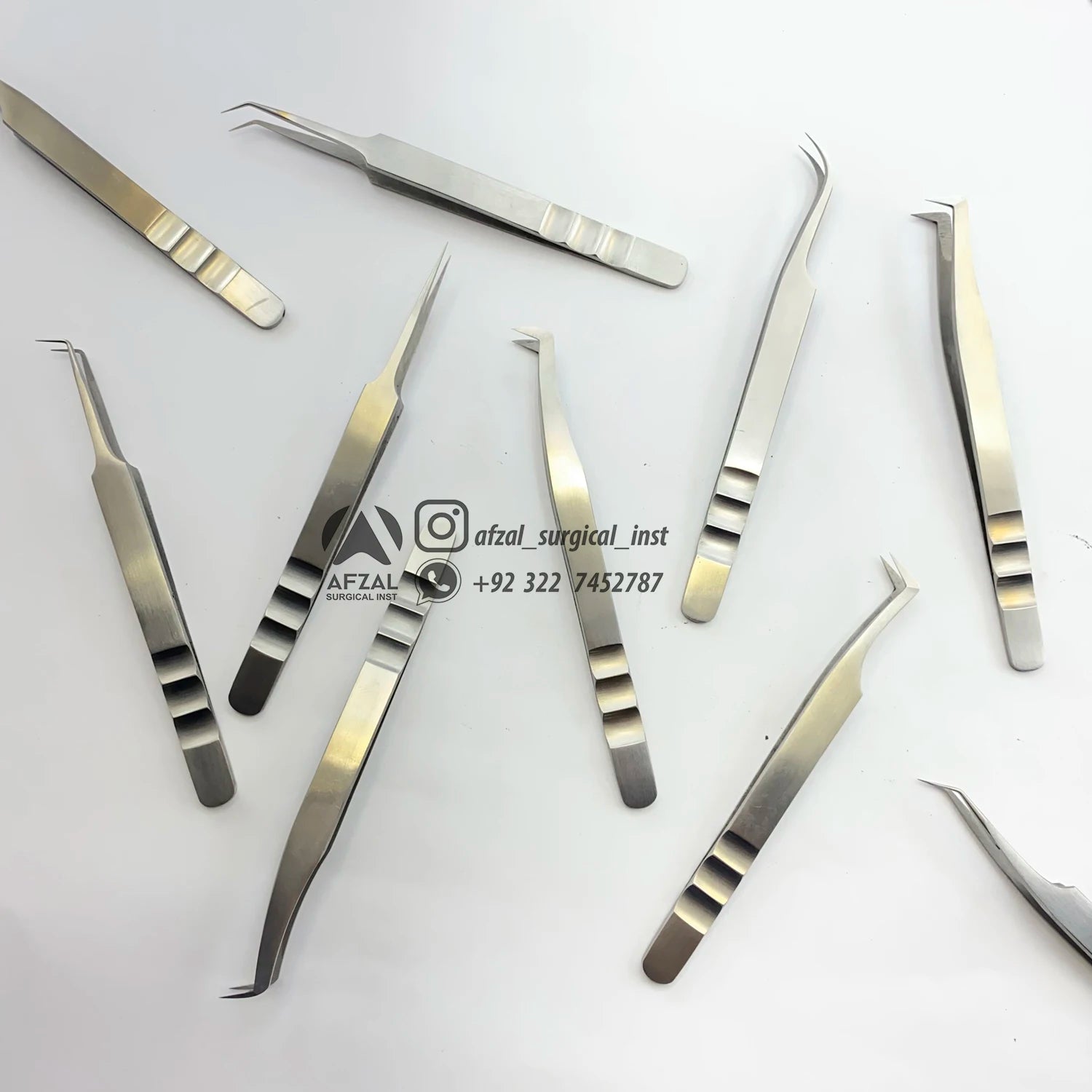 Professional Silver 45/65/75/90 Degree Angle Eyelash Extension Tweezers Beauty Tools with Private Label Sustainable Steel ASI