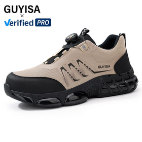 GUYISA New Style Smart Button Fly Woven Fabric Upper European Standard Steel Toe Safety Shoes