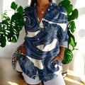 2025 Summer New Arrivals Women's Long-sleeve Shirts Trendy Long-length Shirts with 3D Printed Patterns