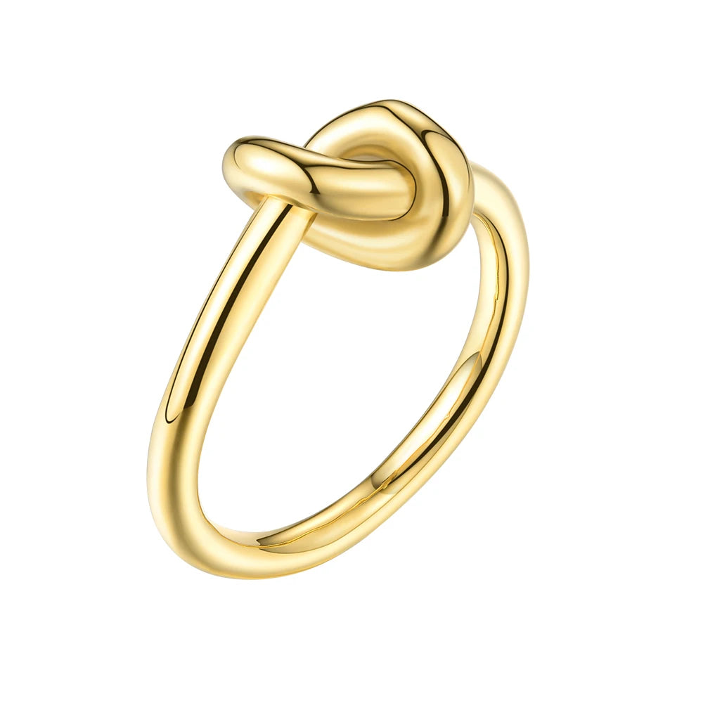 18K Gold Plated Brass Jewelry Knot Shape Fashion Simple Finger Rings for Women Accessories Ring RC2208 MegaBDM