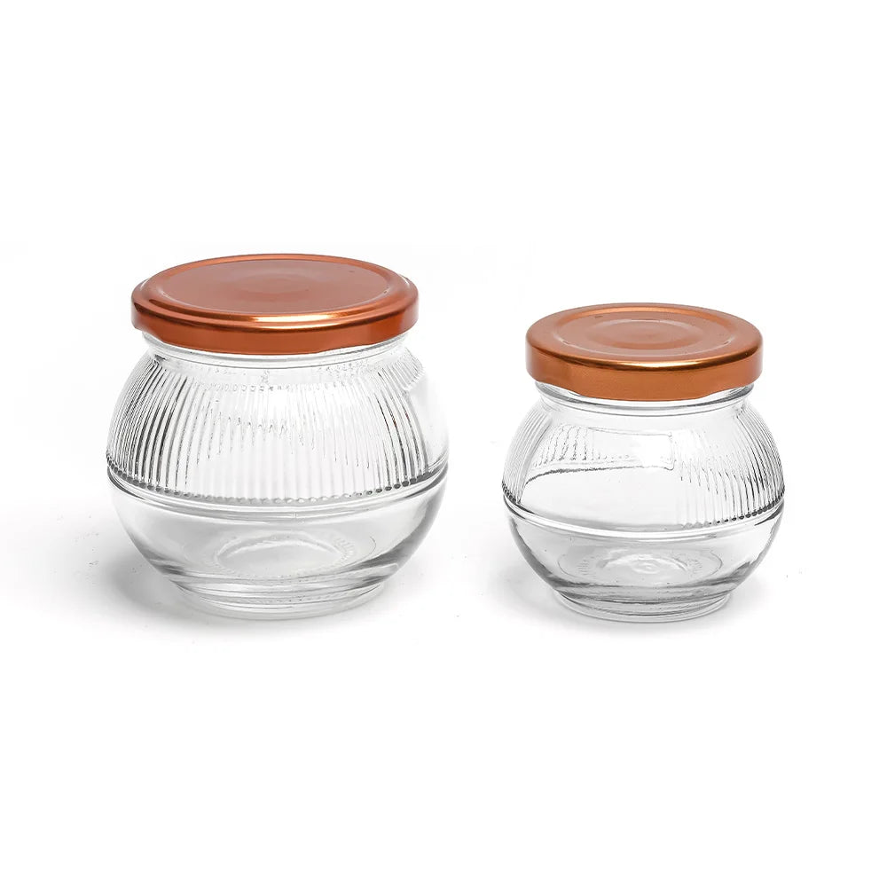 New Arrival Cheap 50ml 75ml 100ml Glass Food Container Jars for Bird's Nest Jam Honey Caviar with Airtight Metal Lid