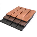 12" X 12" Modern Brushed Waterproof Interlocking WPC Deck Tiles for Outdoor Garden Patio Flooring
