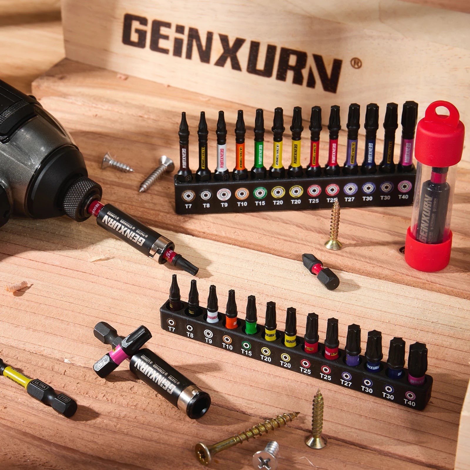 Ultra Grade Industrial Torx Screwdriver Bit Sets 25MM 50MM 53pcs Per Set Colour Coded T7 T8 T9 T10 T15 T20 T25 T27 T30 T40