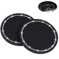 Custom Round Sparking Non-slip Car Internal Decoration Cup Mats Rhinestone Drinks Pads PVC Soft Bling Cup Mat Coasters