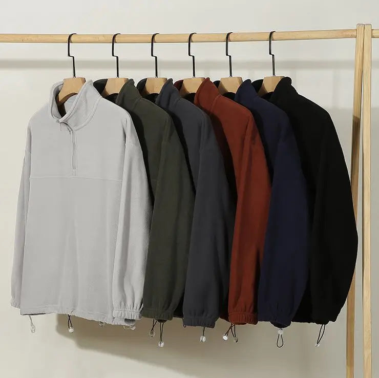 Hot Sale Fitness Half Zip Sweatshirt 300 Gsm 100%Polyester Breathable Quick Dry Casual Sports Mens Half Zip Long Sleeve t Shirt