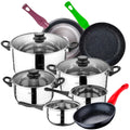 SAN IGNACIO Toledo 8-piece stainless steel cookware set with frying pans (20/24/28 cm) SAN IGNACIO Jolie forged aluminum
