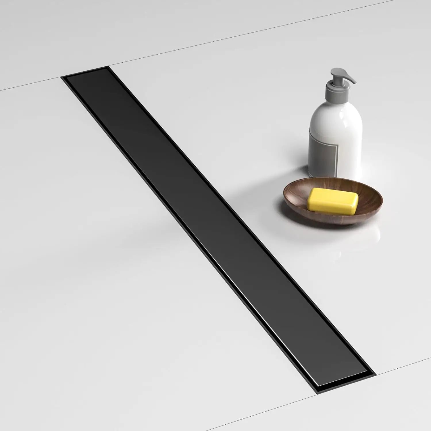 US-Based Dropshipping 24 Inch Black 304 Stainless Steel Linear Shower Drain Floor CUPC Approved