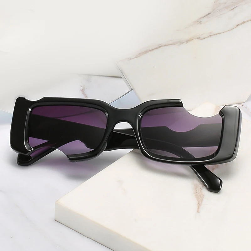 Fashion Funny Small Frame Fun Sunglasses Metal Hinge High Quality Rave Glasses Broken Thick Frame Designer Y2K Sunglasses Unisex