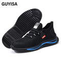 GUYISA New Style Anti-static Fly Woven Fabric Upper Solid Double Density Polyurethane PU Sole Safety Shoes MegaBDM