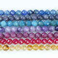 Wholesale Natural Faceted Round Gemstone Loose Beads Cut Stone  Bead Strand for DIY Jewelry Making  6MM 8MM 38CM